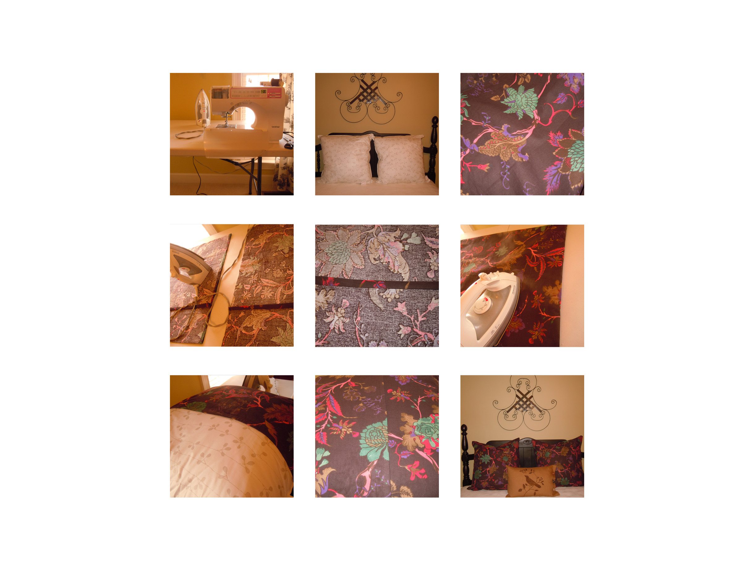 Steps for table cloth pillow covers.
