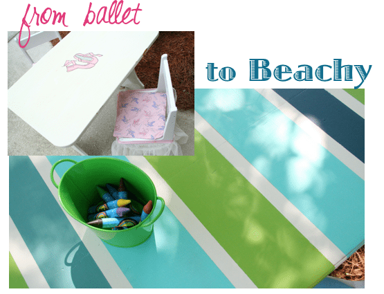 Painted Table with fun stripes