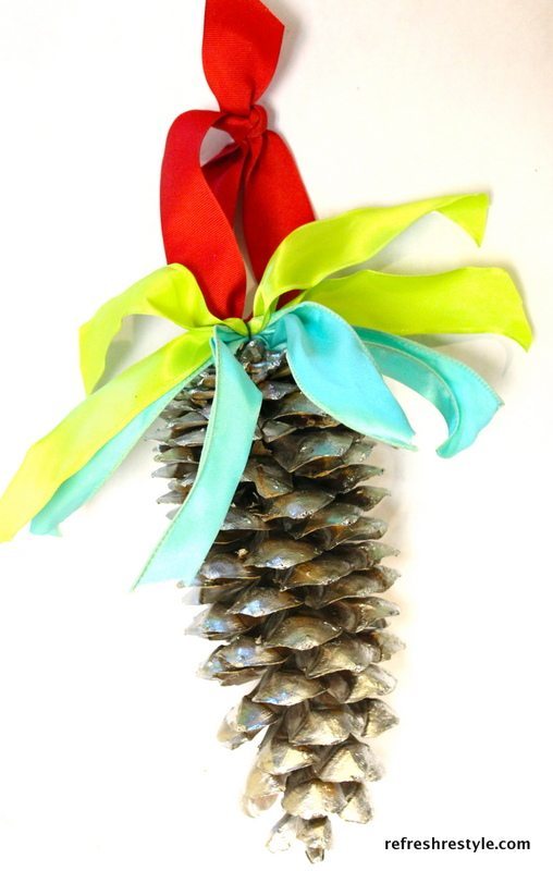 Adding Ribbon to a Pinecone