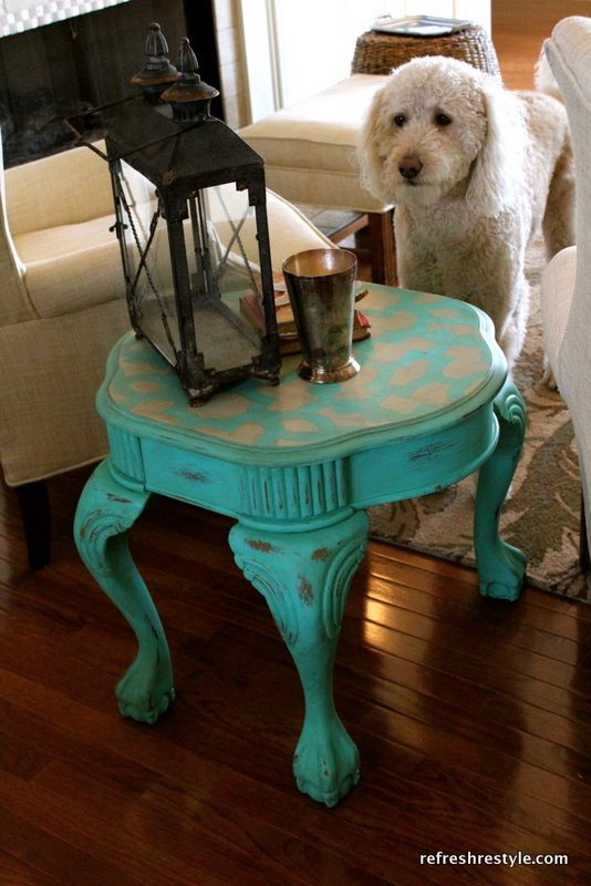 table stenciled