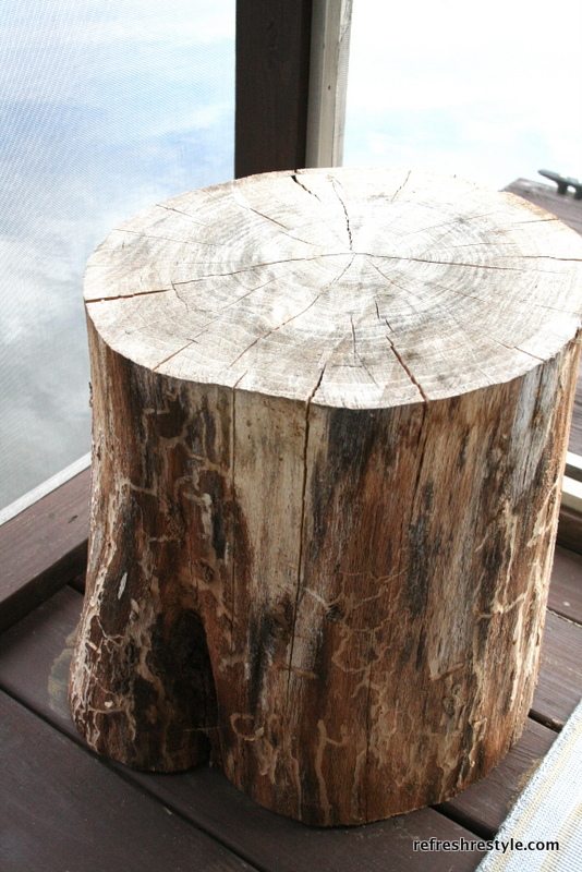 Tree stump table