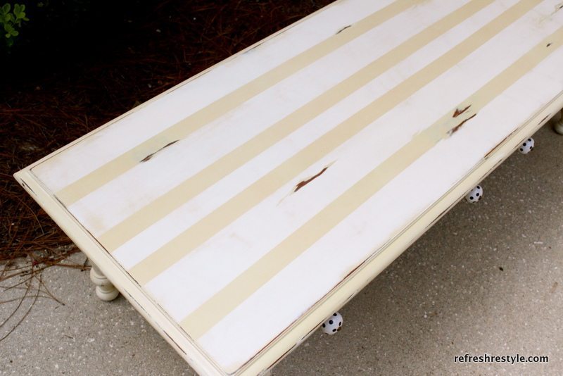 stripped coffee table