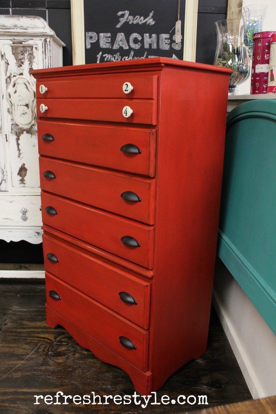 Red Chest of Drawers