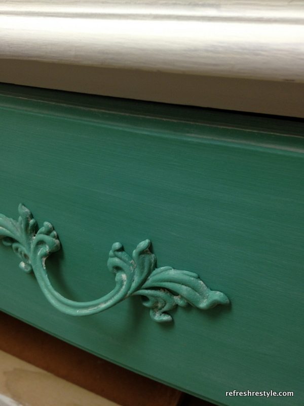 Painted Hardware on a two tone furniture makeover