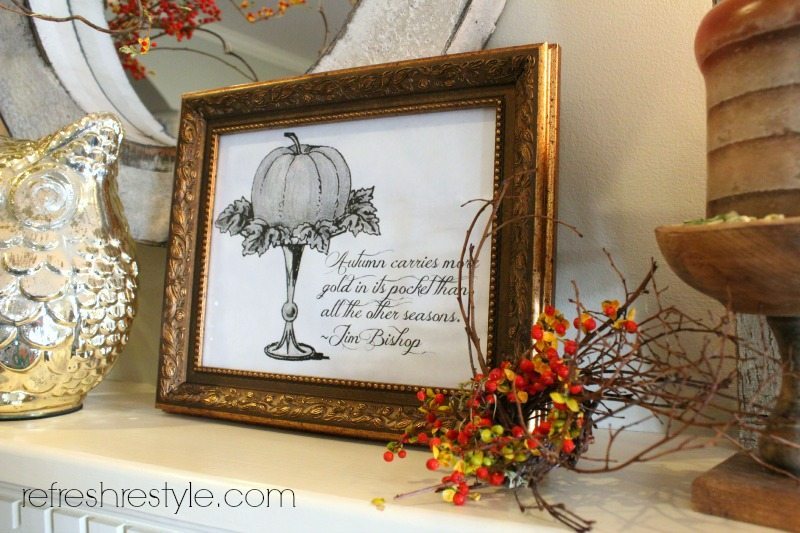 Black and White Autumn Print - Autumn Print - free fall printable - Farmhouse decor idea from Refresh Restyle