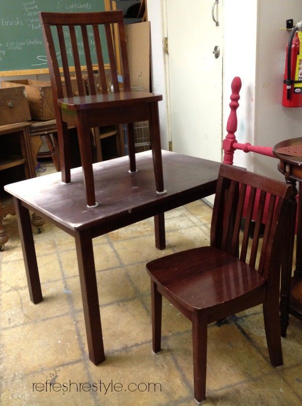 table and chair before