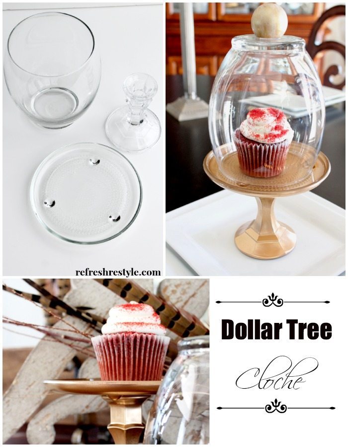 Dollar tree items for a DIY Cloche