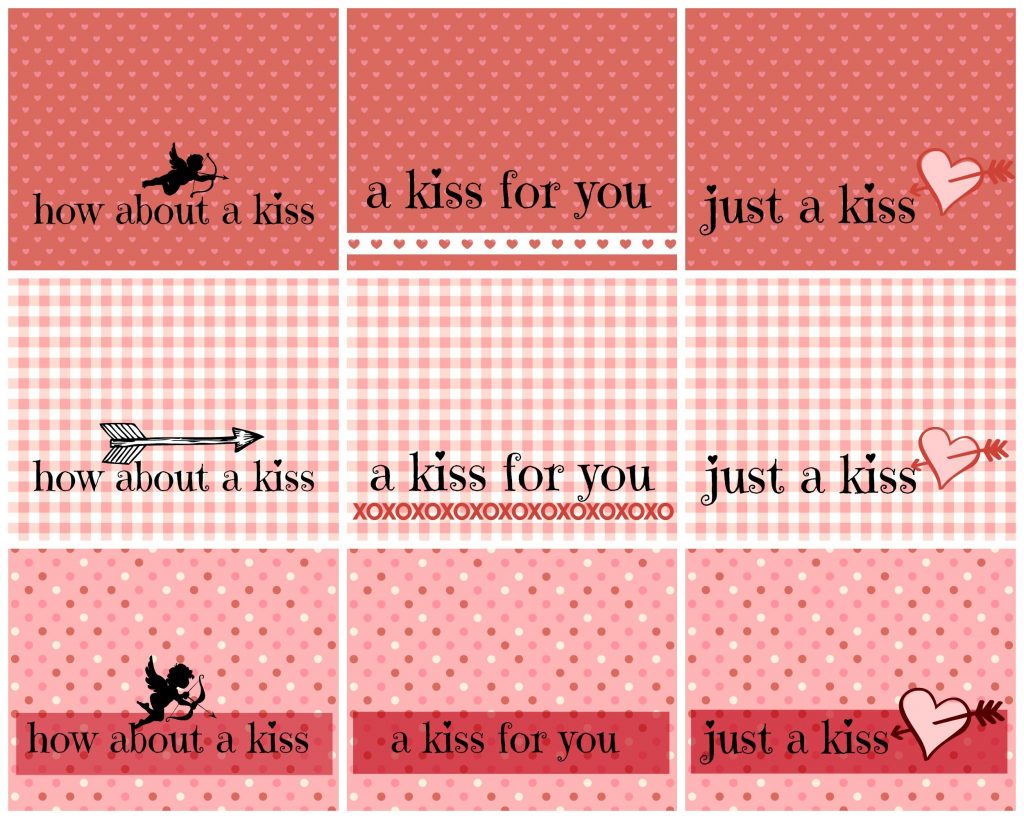 kisses - printables