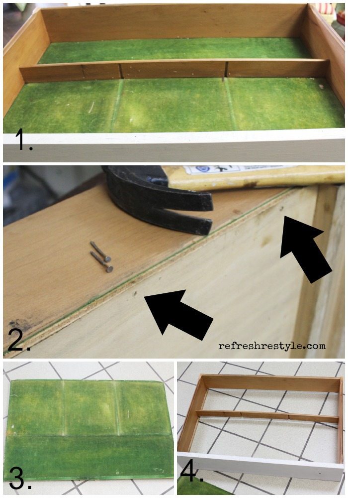 How to replace felt in a silverware drawer.