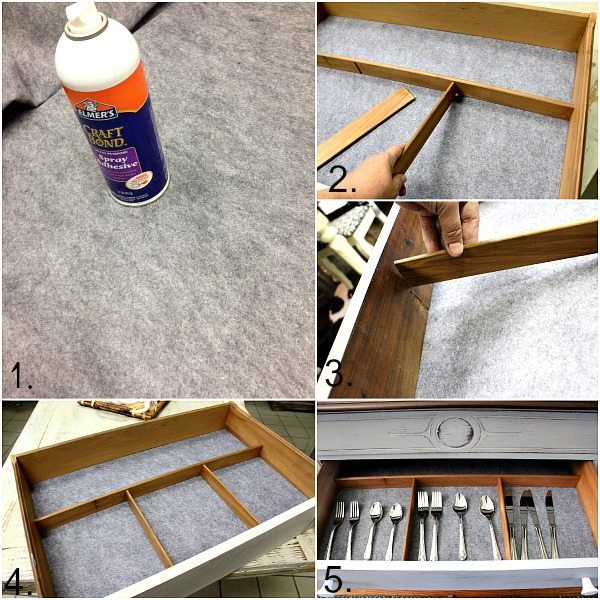 how to replace old felt in a silverware drawer.