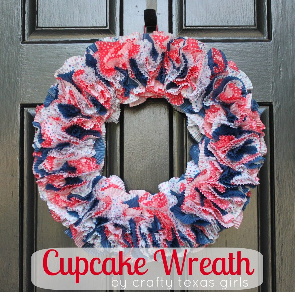 09 - Crafty Texas Girls - Red White and Blue Cupcake Wreath