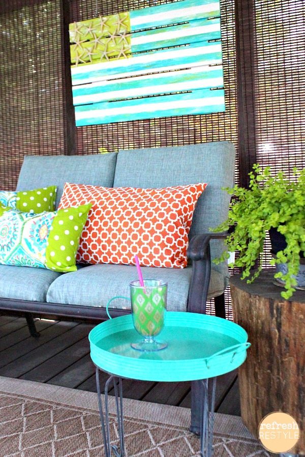 Refreshing space on the dock with beautiful summer colors