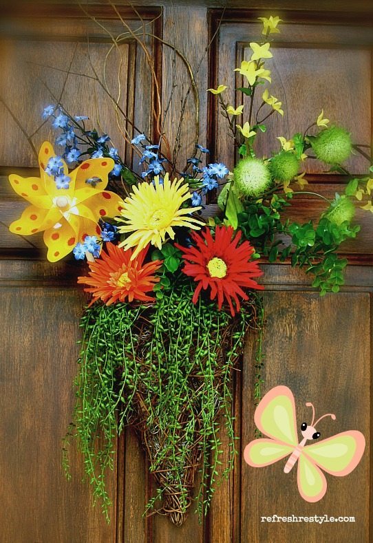 Summer Wreath with Pinwheel