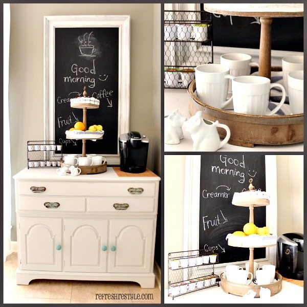 Farmhouse Coffee Caddy #coffeebar #farmhouse #farmhousedecor #ad