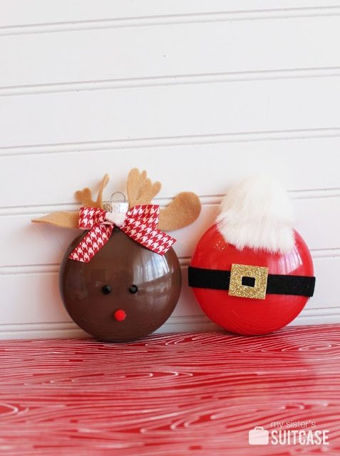 07 - My Sisters Suitcase - Rudolph and Santa Ornaments