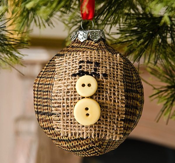14 - Mod Podge Rocks - Button Snowman Ornament