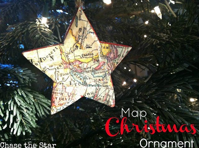 25 - Chase the Star - Map Christmas Ornament