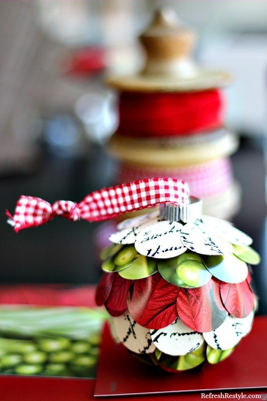 Handmade Ornament made with paint chips
