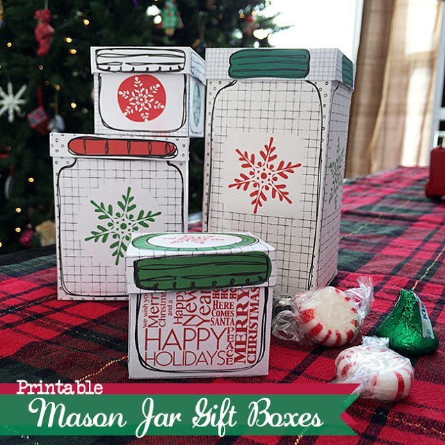 Country Chic Cottage - Printable Mason Jar Gift Boxes