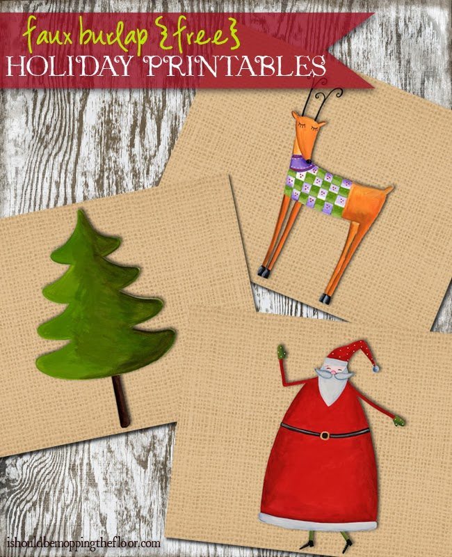 kleinworthco - Faux Burlap Free Holiday Printables