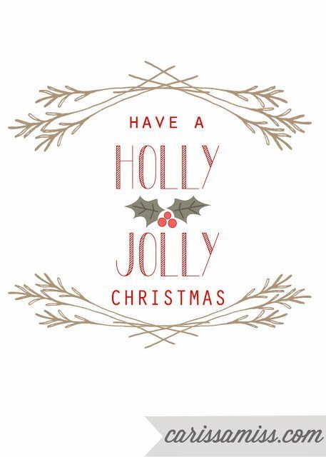 Happiness is Homemade - Holly Jolly Christmas Printable