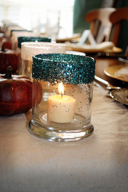  Should Be Mopping the Floor - Glittered Candle Holders