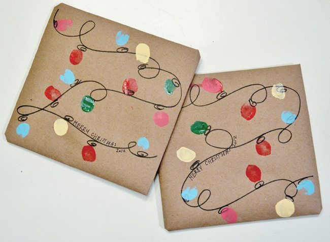 Burlap and Blue - Holiday Lights Gift Wrap