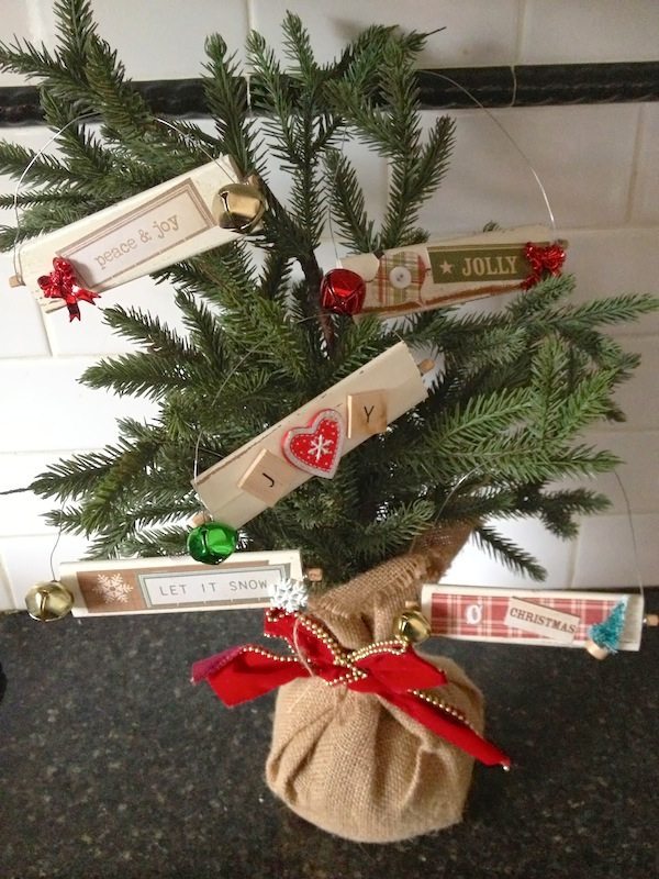 Mod Podge Rocks - DIY Christmas Ornaments from Shutter Slats