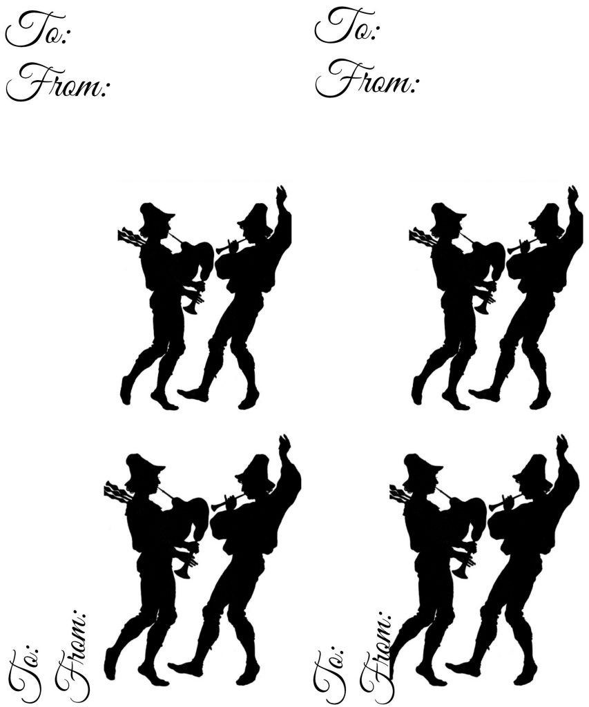 Christmas Piped Pipers Gift Tags