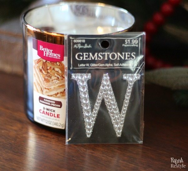 DIY monogrammed Candle