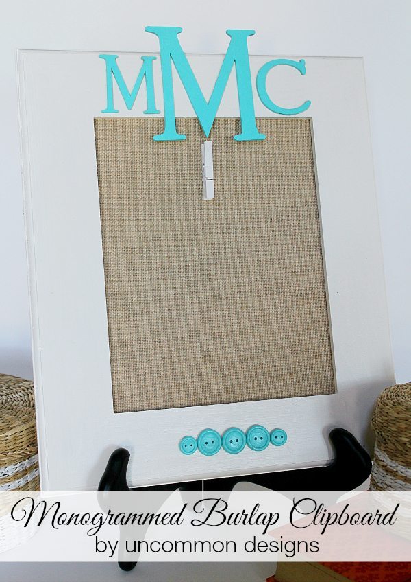 Uncommon Designs monogrammed-burlap-clipboard