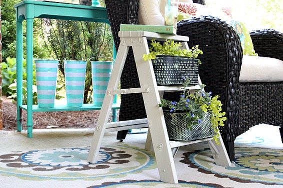 Ladder Side Table Planter