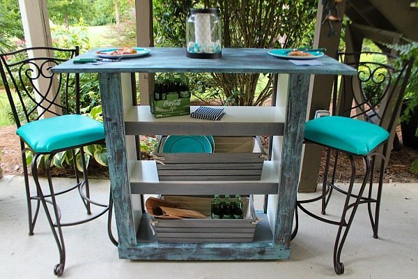 Ikea Hack from Bookcase to Bar Table