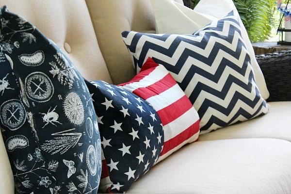 Pillows Red, White and Blue from HomeGoods and Ikea