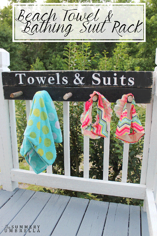 Beach Towel and Bathing Suit Rack