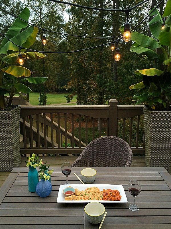 Dining under the patio lights, a quick and easy meal at refreshrestyle.com