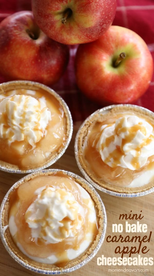 mini-no-bake-caramel-apple-cheesecakes