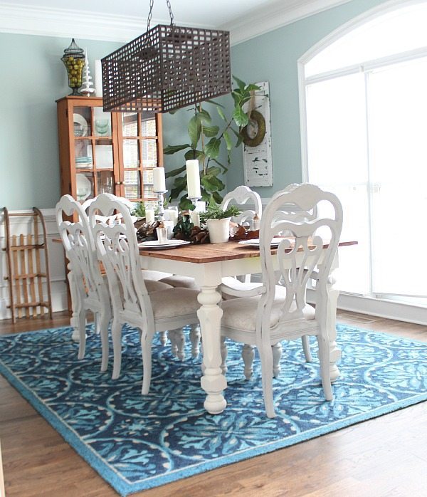 Blue Dining room Christmas home tour at Refresh Restyle