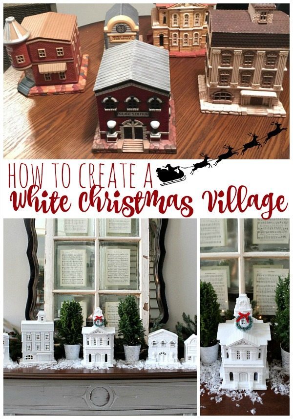 How to create a white Christmas village, a snowy little town at Refresh Restyle