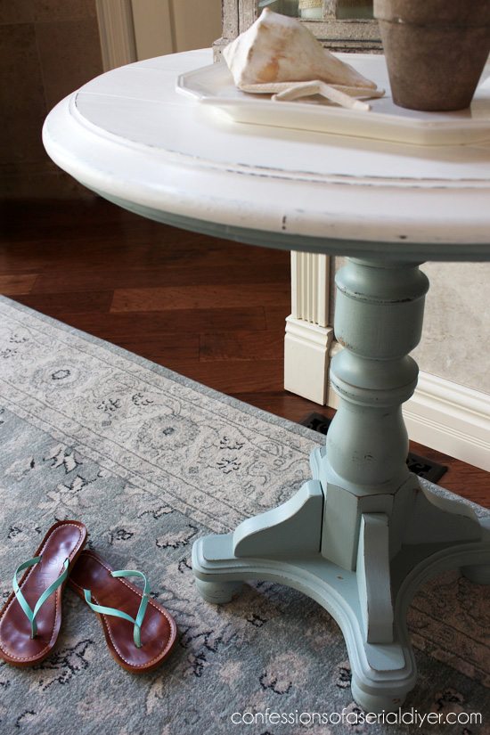 Beach-Pedestal-Table from Confessions of a Serial Do-It-Yourselfer