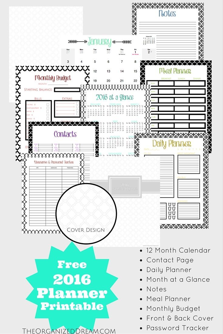 Free Planners for the year