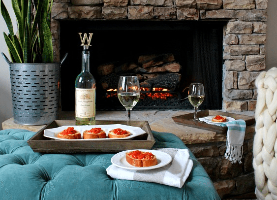 Tomato Mozzarella Appetizer & Santa Margherita Pinot Grigio