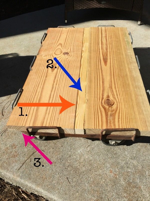 Cuts for the industrial coffee table at Refresh Restyle