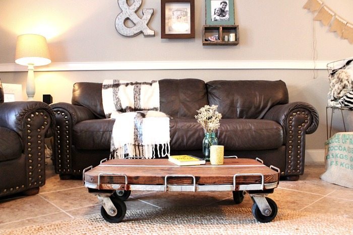 Repurposed - Industrial Coffee table DIY from junk store find at Refresh Restyle