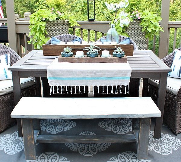Make one - Farmhouse Bench - easy DIY instructions included at RefreshRestyle.com