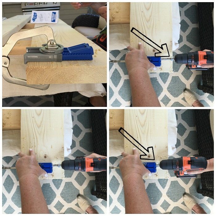 Using the Kreg jig - Construct a bench - Farmhouse bench plans at RefreshRestyle.com
