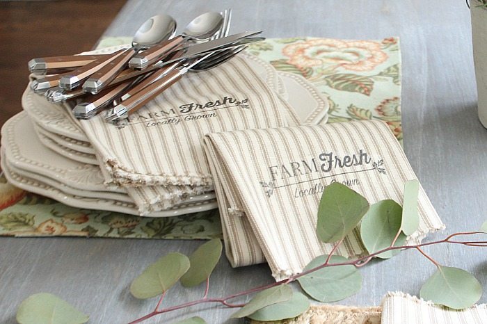 Farmhouse Farm Fresh Napkins DIY