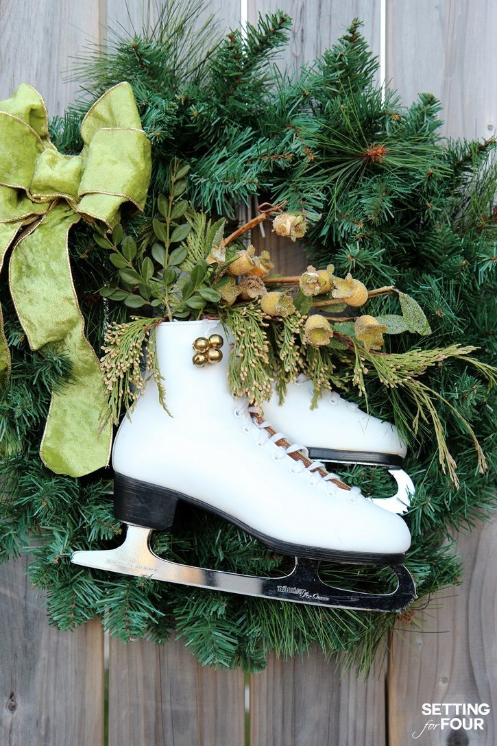 DIY Ice Skate Wreath