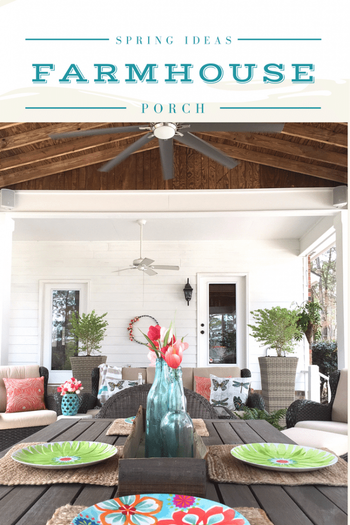 Colorful spring ideas for farmhouse porch