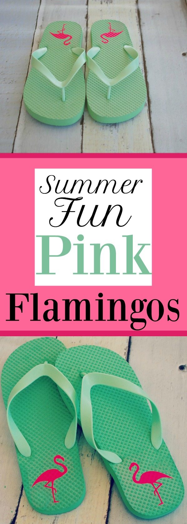 Summer fun flip flops with Pink Flamingos